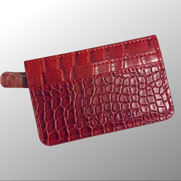 NEW B-low The Belt Red / Brown Croc Card Case Wallet and NEW Chou Scrunchie - Picture 4 of 7